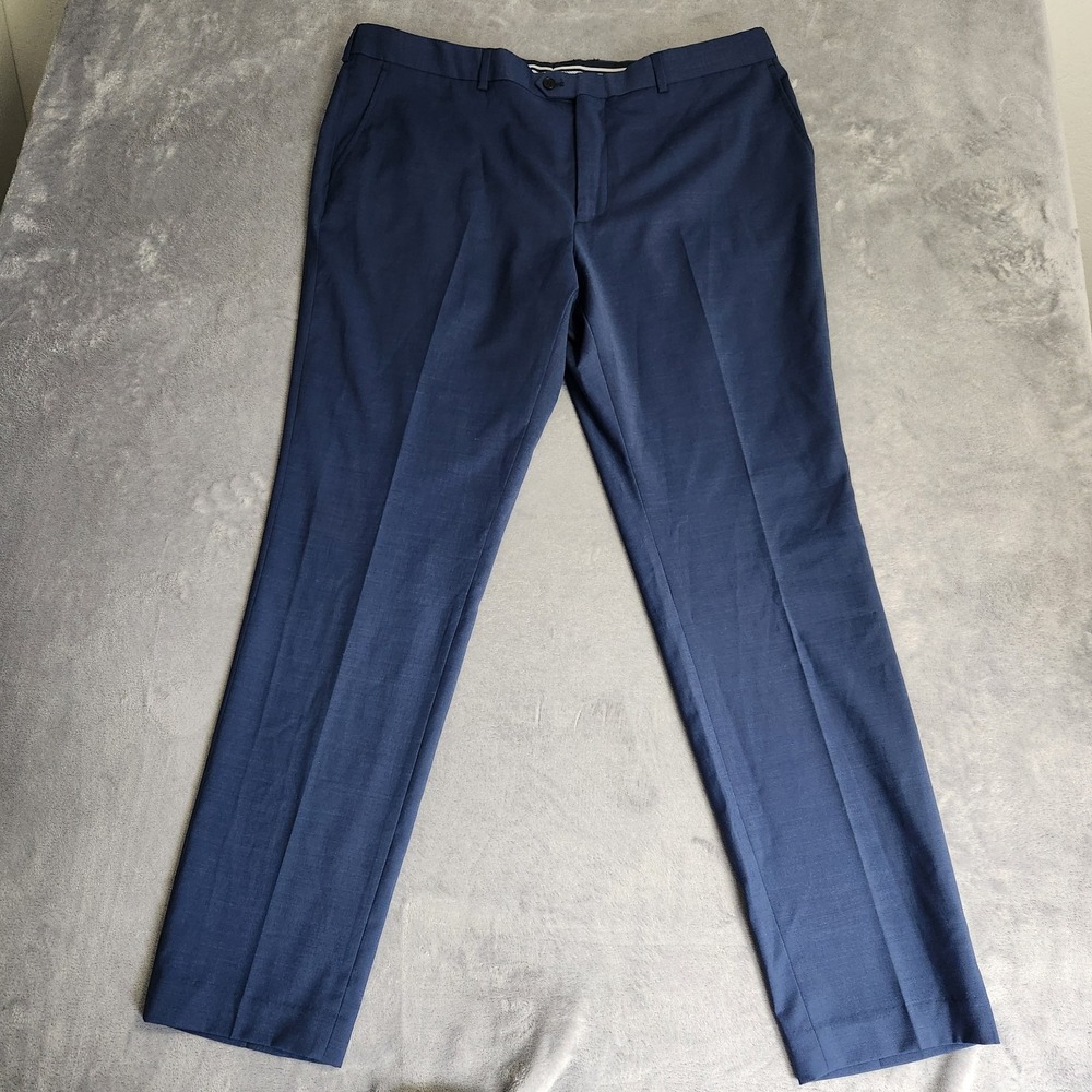 Original Penguin Mens Osmans Blue Wool Blend Dress Pants Slim Fit 40 x 31 40x31
